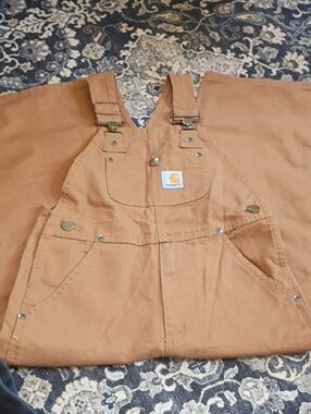 Carhartt Tan Duck Canvas Bib Overalls